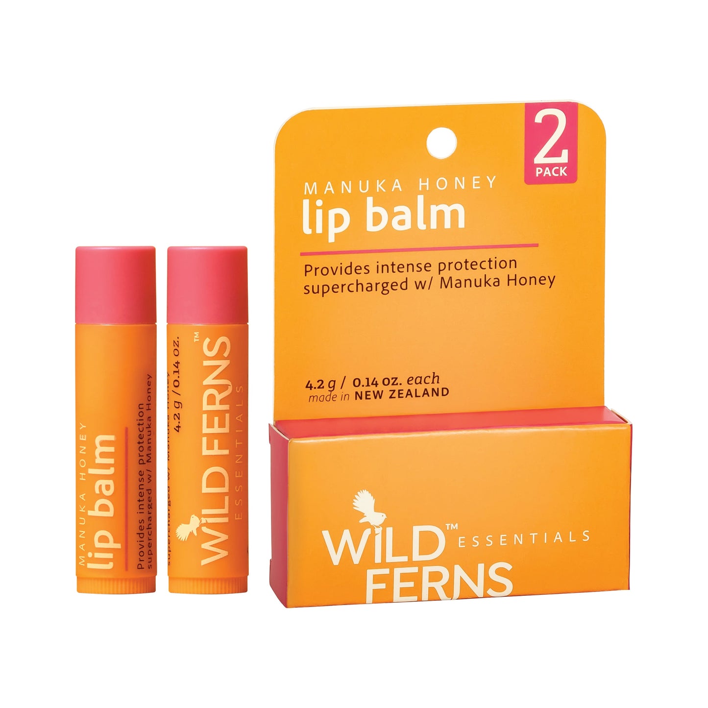 WEMLB - Wild Ferns Essentials Manuka Honey Lip Balm (2 pack) 4.2g