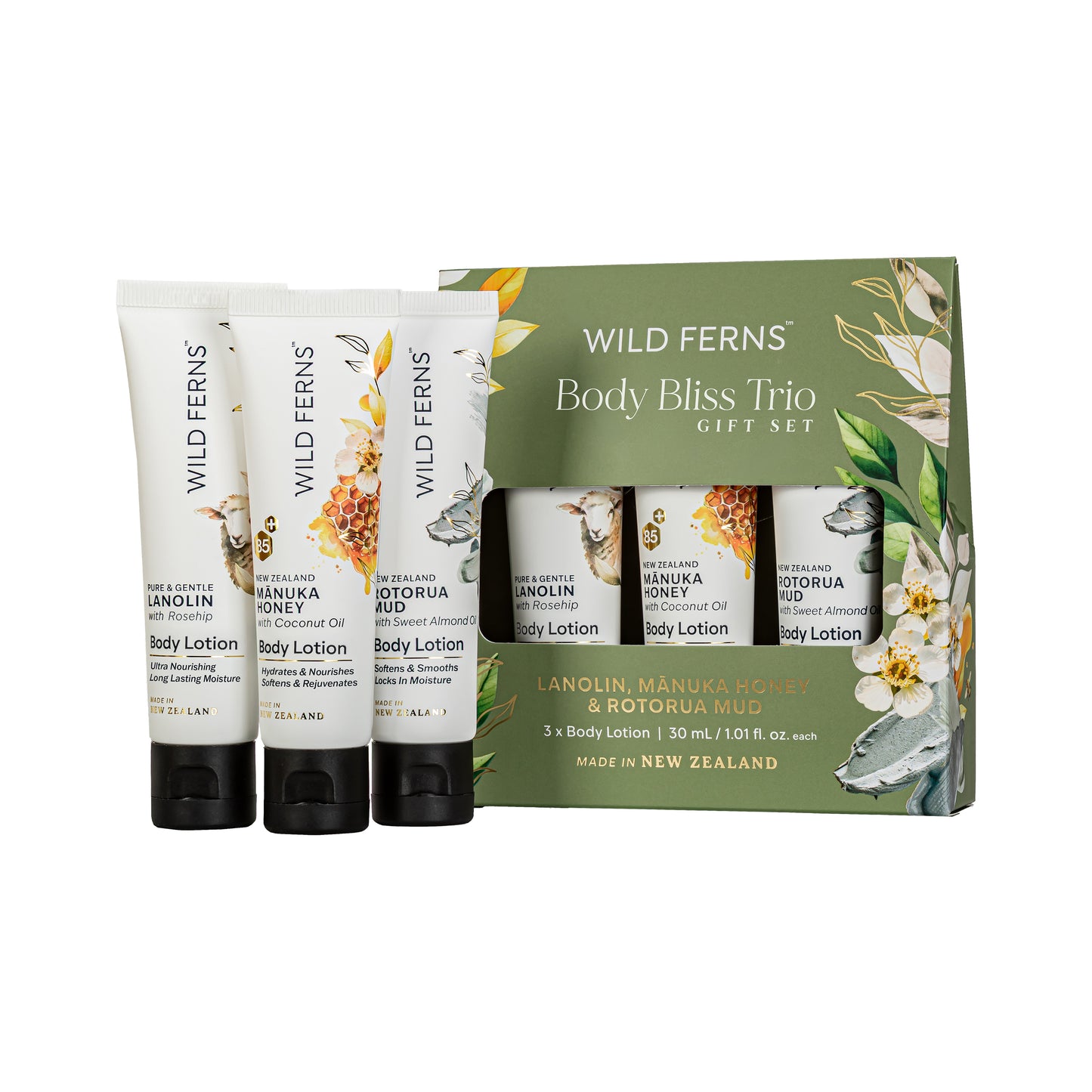 WFBBBL - Wild Ferns Mixed - Body Bliss Trio Body Lotion